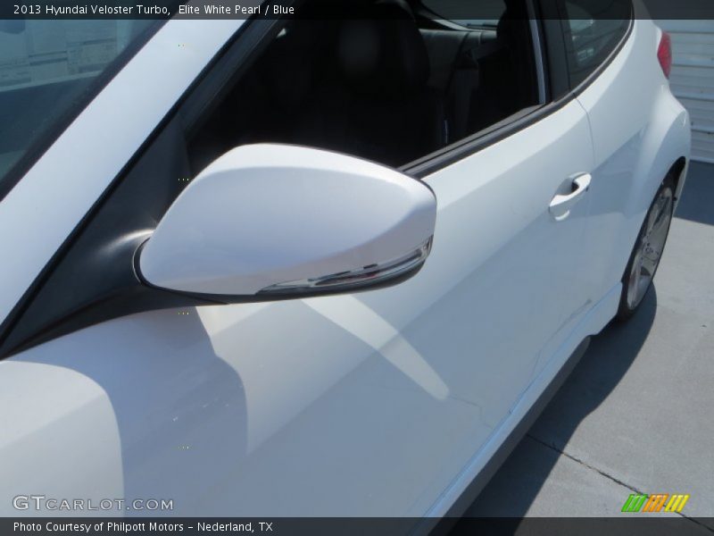 Elite White Pearl / Blue 2013 Hyundai Veloster Turbo
