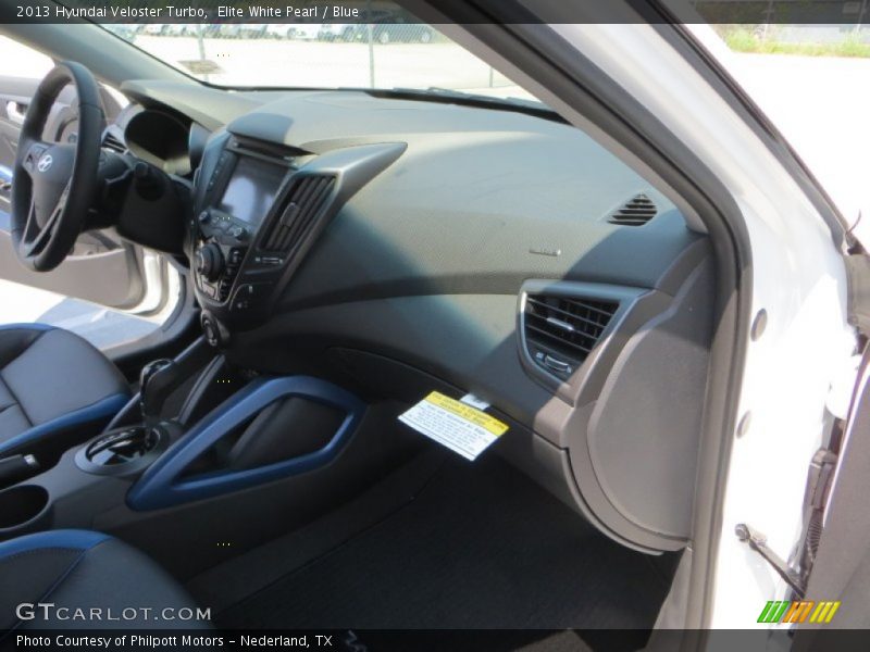 Elite White Pearl / Blue 2013 Hyundai Veloster Turbo