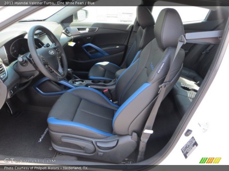 Elite White Pearl / Blue 2013 Hyundai Veloster Turbo