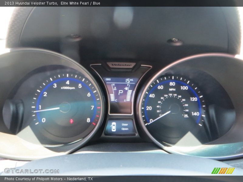 Elite White Pearl / Blue 2013 Hyundai Veloster Turbo