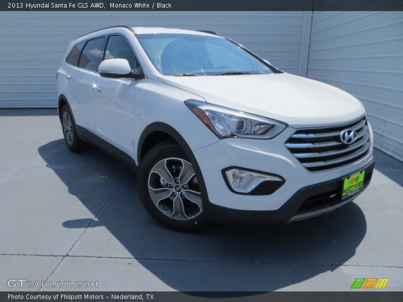 Monaco White / Black 2013 Hyundai Santa Fe GLS AWD