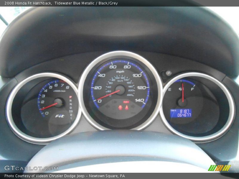 Tidewater Blue Metallic / Black/Grey 2008 Honda Fit Hatchback