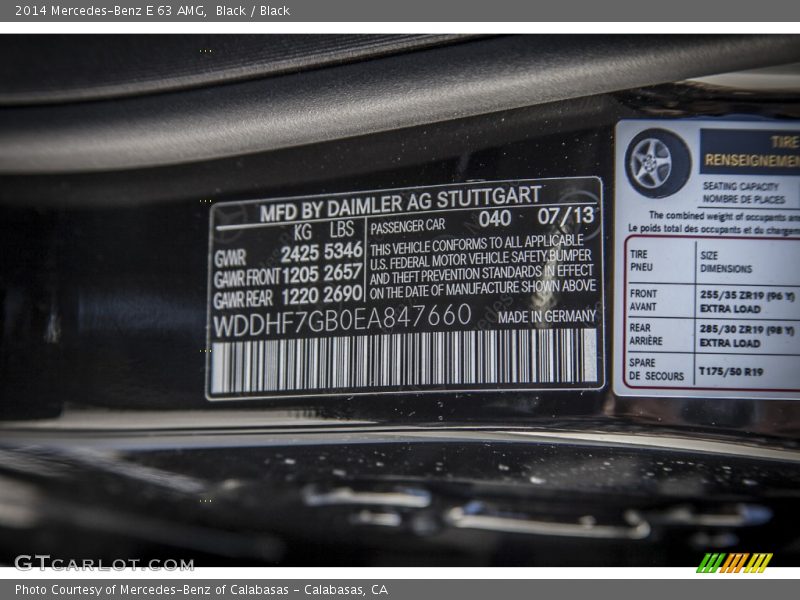 Black / Black 2014 Mercedes-Benz E 63 AMG