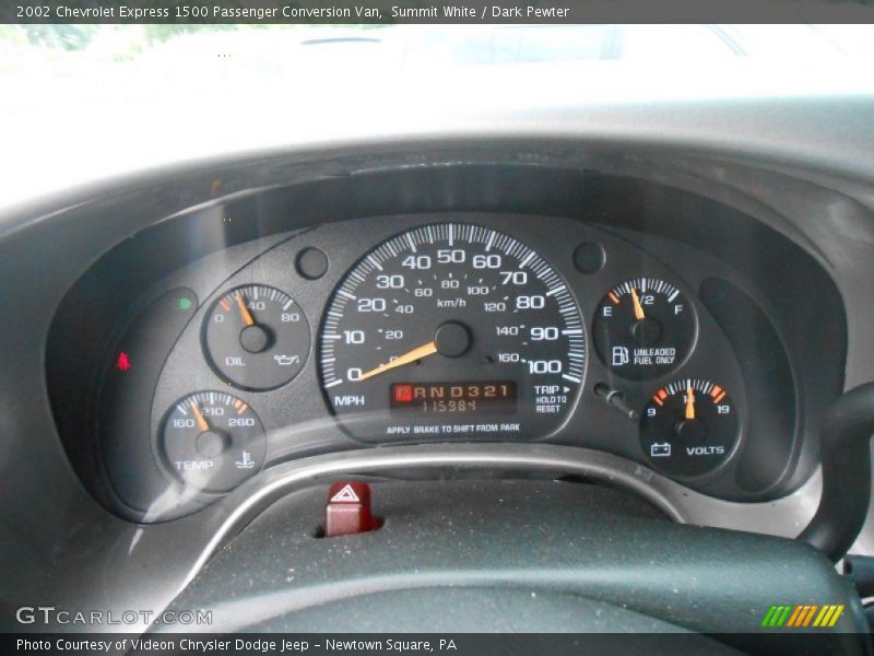  2002 Express 1500 Passenger Conversion Van 1500 Passenger Conversion Van Gauges