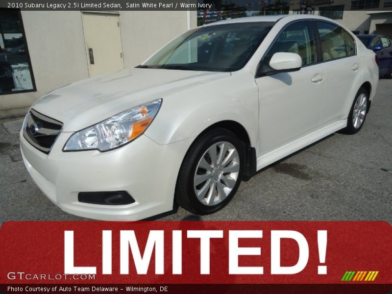 Satin White Pearl / Warm Ivory 2010 Subaru Legacy 2.5i Limited Sedan