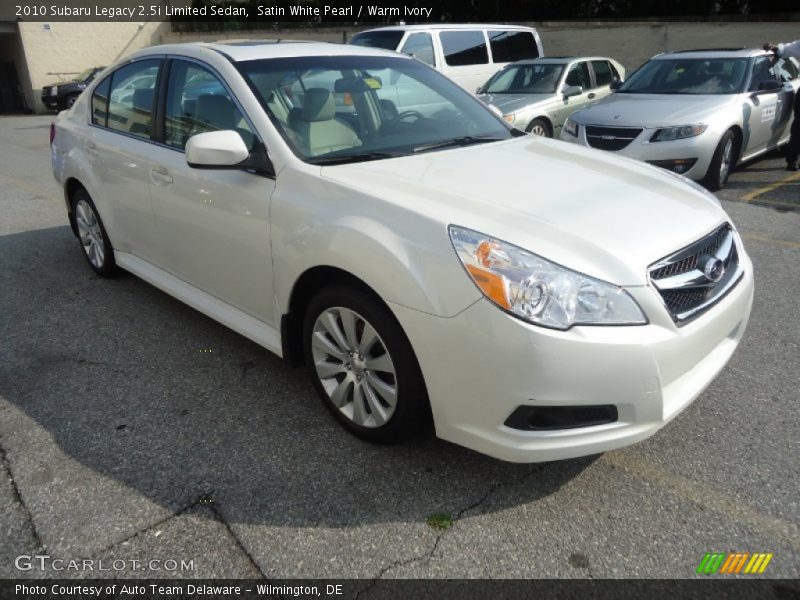 Satin White Pearl / Warm Ivory 2010 Subaru Legacy 2.5i Limited Sedan