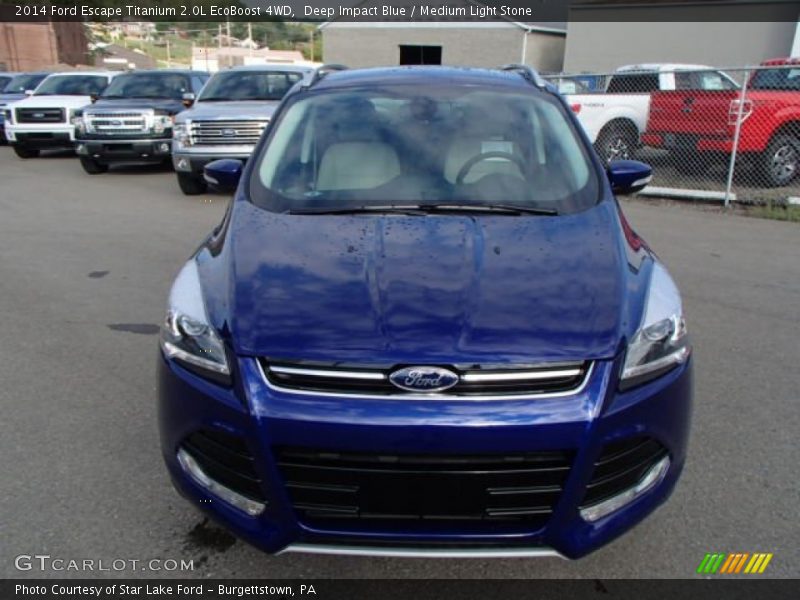 Deep Impact Blue / Medium Light Stone 2014 Ford Escape Titanium 2.0L EcoBoost 4WD