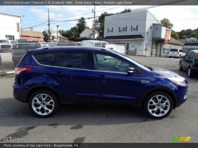 Deep Impact Blue / Medium Light Stone 2014 Ford Escape Titanium 2.0L EcoBoost 4WD
