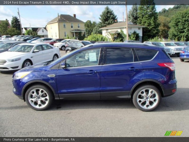 Deep Impact Blue / Medium Light Stone 2014 Ford Escape Titanium 2.0L EcoBoost 4WD