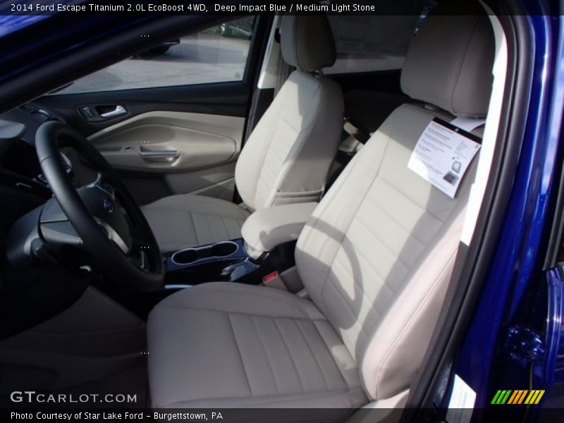 Deep Impact Blue / Medium Light Stone 2014 Ford Escape Titanium 2.0L EcoBoost 4WD