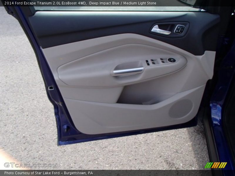 Deep Impact Blue / Medium Light Stone 2014 Ford Escape Titanium 2.0L EcoBoost 4WD