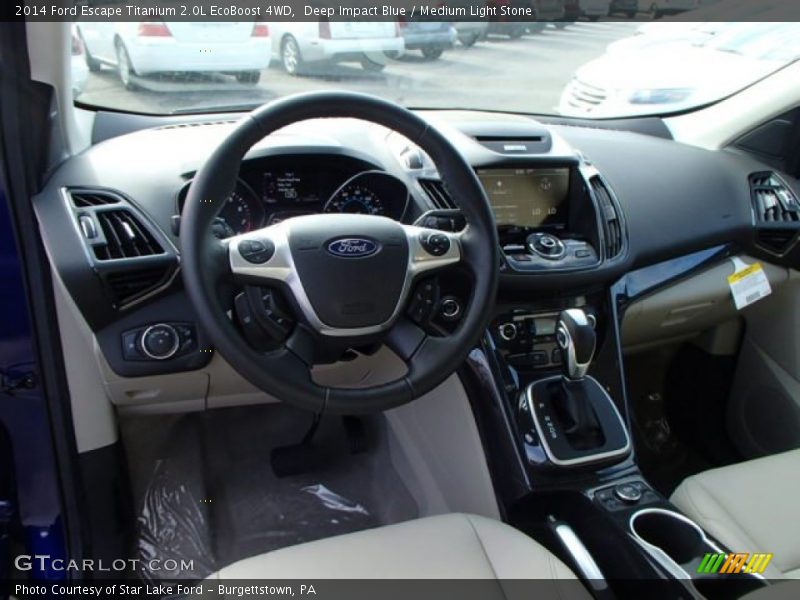 Deep Impact Blue / Medium Light Stone 2014 Ford Escape Titanium 2.0L EcoBoost 4WD