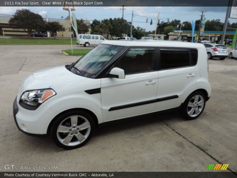 Clear White / Red/Black Sport Cloth 2011 Kia Soul Sport