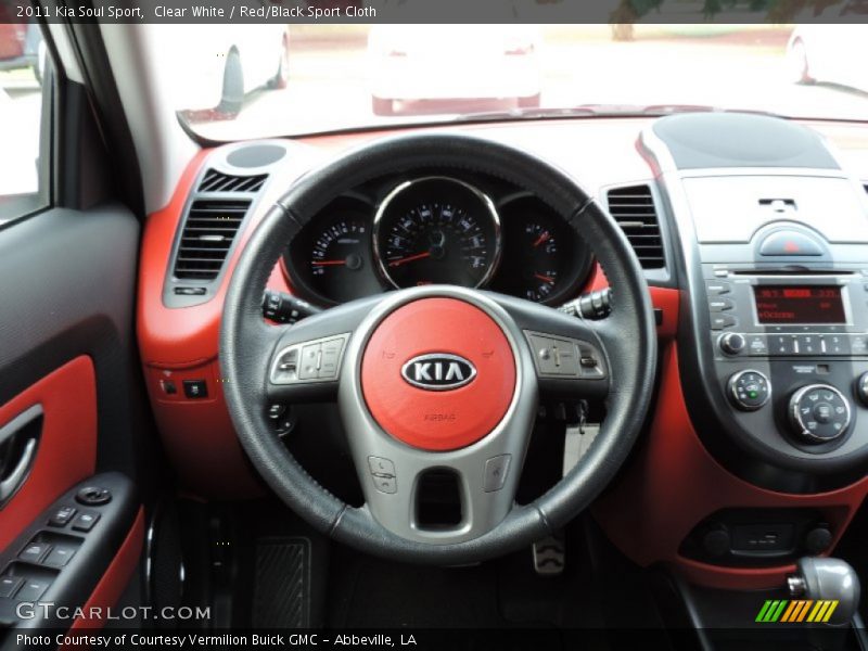 Clear White / Red/Black Sport Cloth 2011 Kia Soul Sport