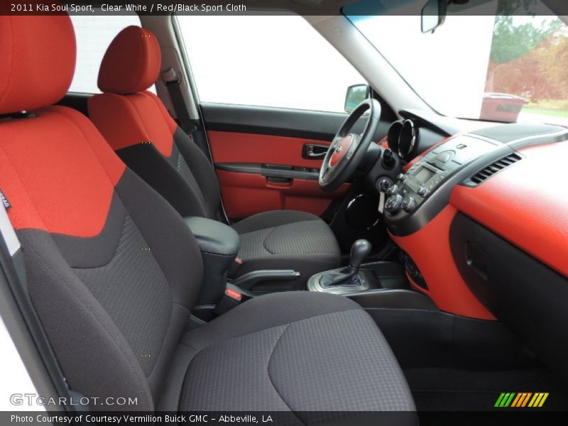 Clear White / Red/Black Sport Cloth 2011 Kia Soul Sport