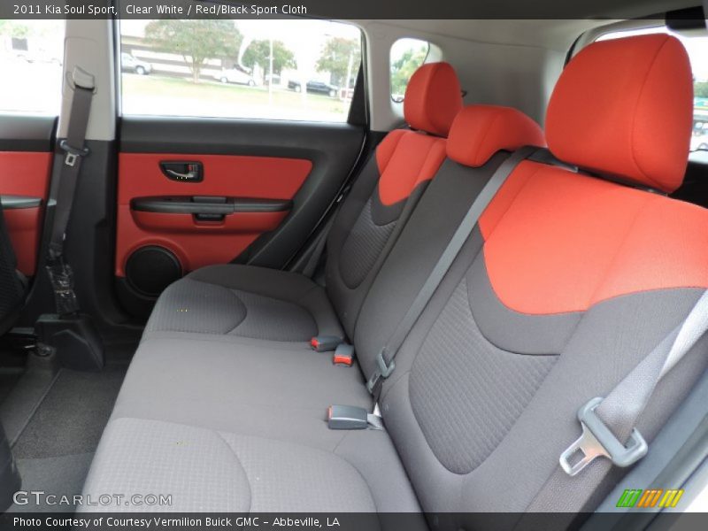 Clear White / Red/Black Sport Cloth 2011 Kia Soul Sport