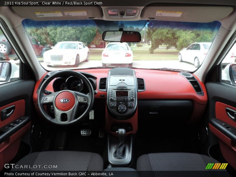 Clear White / Red/Black Sport Cloth 2011 Kia Soul Sport