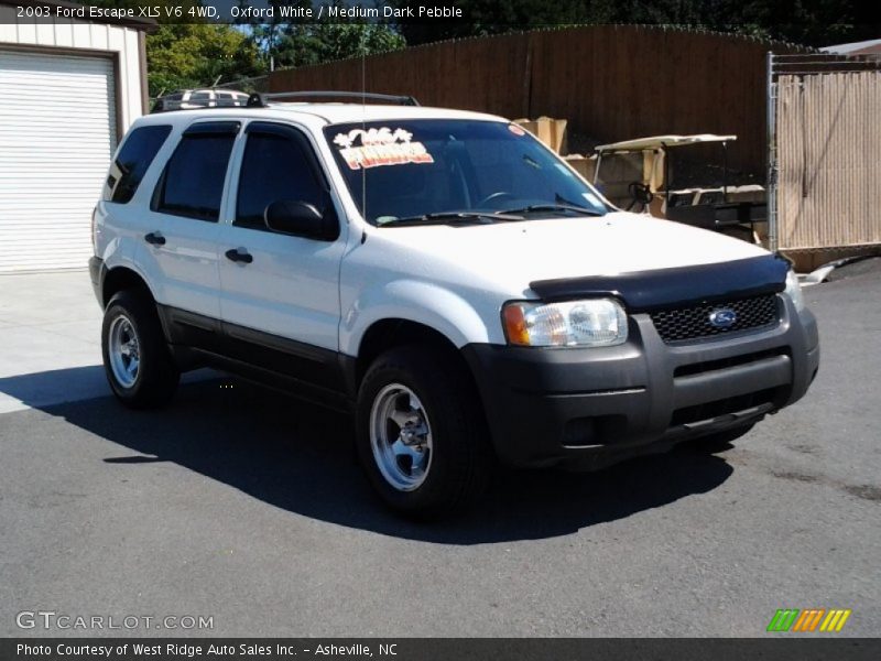 Oxford White / Medium Dark Pebble 2003 Ford Escape XLS V6 4WD