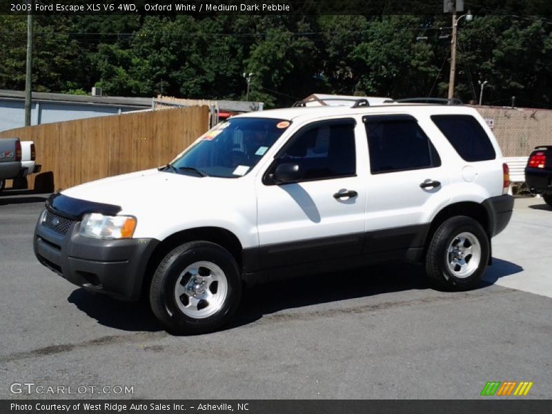 Oxford White / Medium Dark Pebble 2003 Ford Escape XLS V6 4WD
