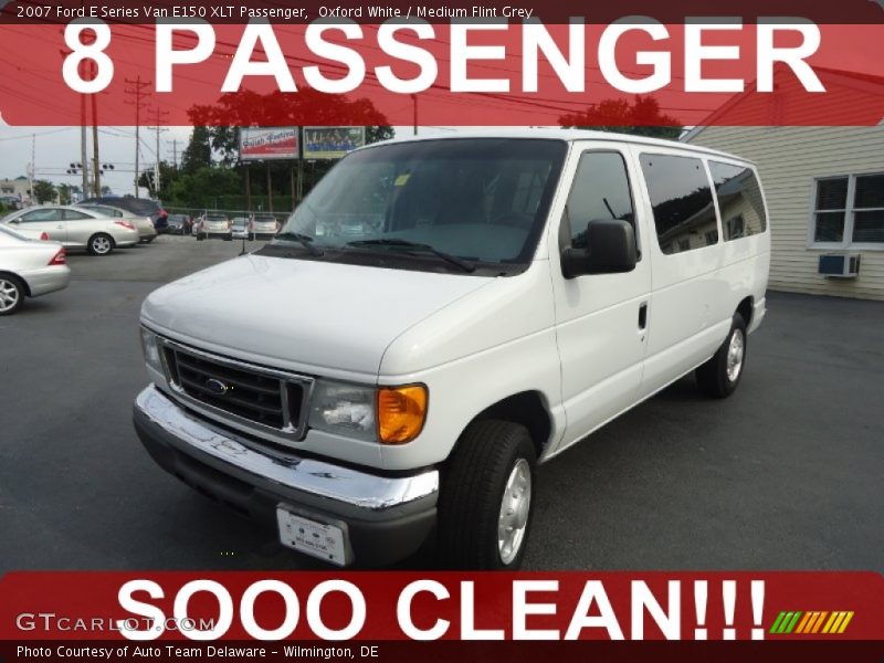 Oxford White / Medium Flint Grey 2007 Ford E Series Van E150 XLT Passenger