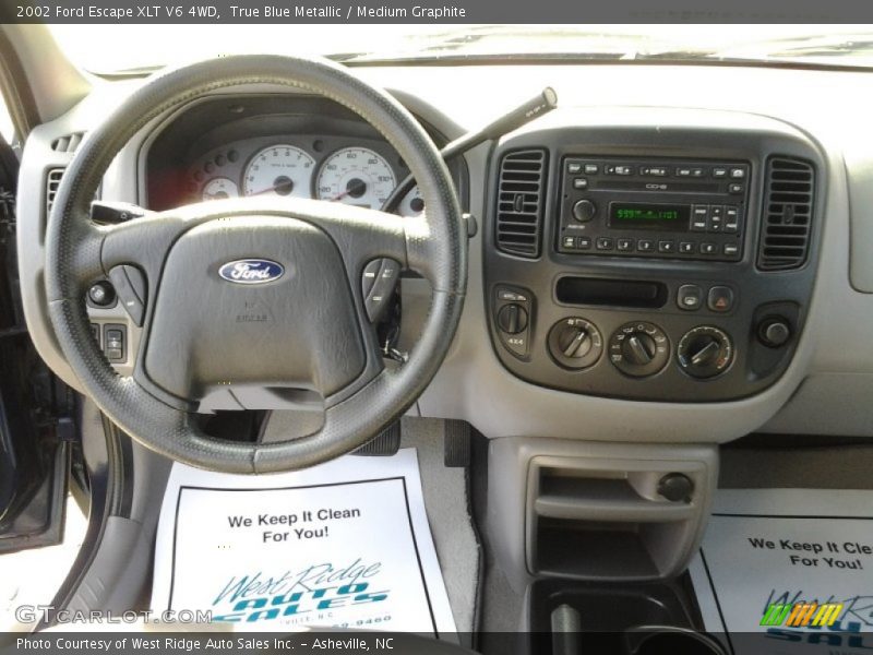 True Blue Metallic / Medium Graphite 2002 Ford Escape XLT V6 4WD