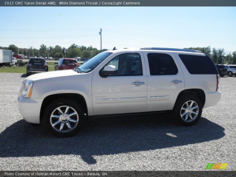 White Diamond Tricoat / Cocoa/Light Cashmere 2013 GMC Yukon Denali AWD