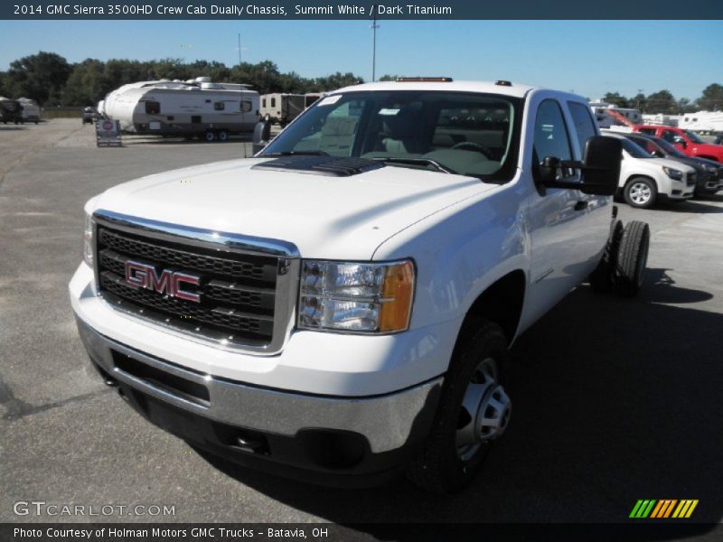 Summit White / Dark Titanium 2014 GMC Sierra 3500HD Crew Cab Dually Chassis