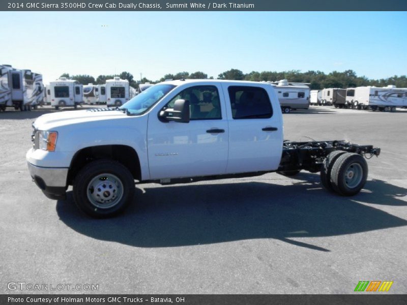 Summit White / Dark Titanium 2014 GMC Sierra 3500HD Crew Cab Dually Chassis