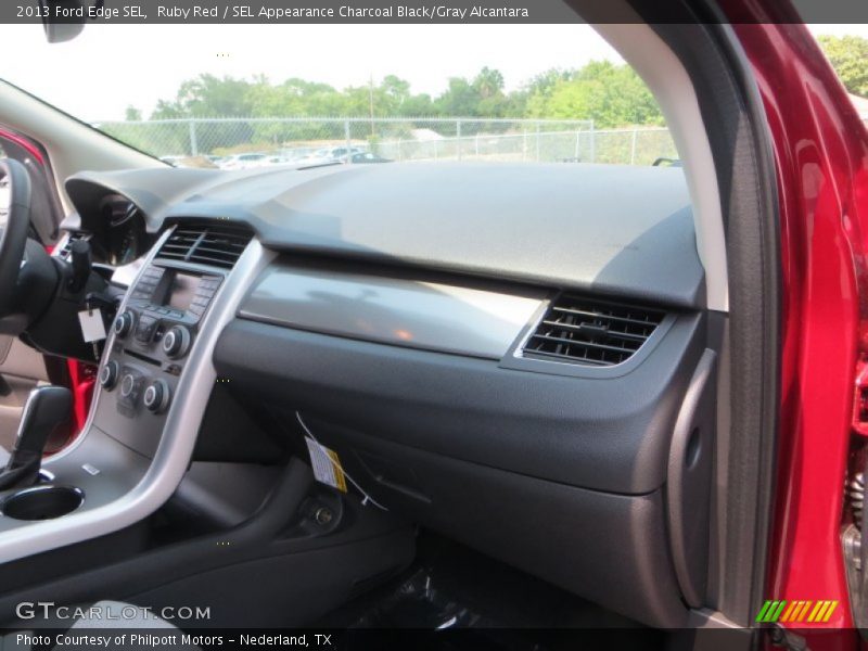 Ruby Red / SEL Appearance Charcoal Black/Gray Alcantara 2013 Ford Edge SEL