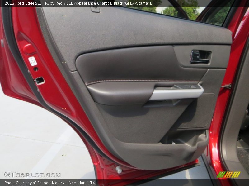 Ruby Red / SEL Appearance Charcoal Black/Gray Alcantara 2013 Ford Edge SEL