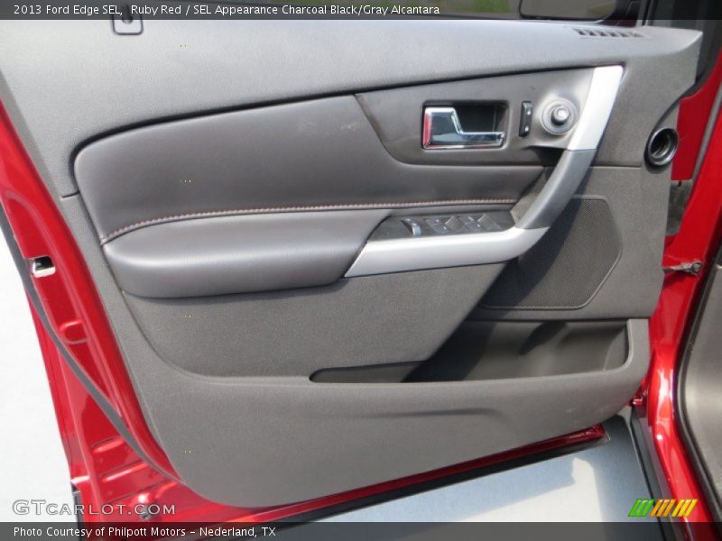 Ruby Red / SEL Appearance Charcoal Black/Gray Alcantara 2013 Ford Edge SEL