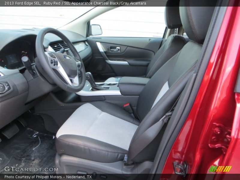 Ruby Red / SEL Appearance Charcoal Black/Gray Alcantara 2013 Ford Edge SEL