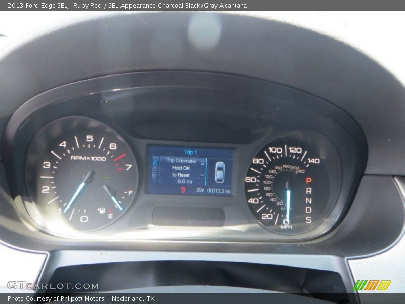 Ruby Red / SEL Appearance Charcoal Black/Gray Alcantara 2013 Ford Edge SEL