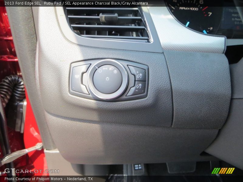 Ruby Red / SEL Appearance Charcoal Black/Gray Alcantara 2013 Ford Edge SEL