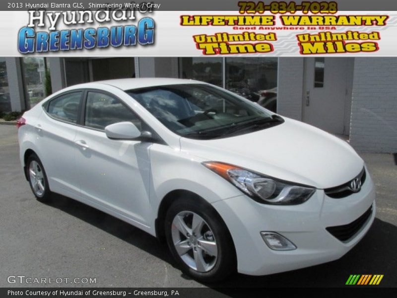 Shimmering White / Gray 2013 Hyundai Elantra GLS