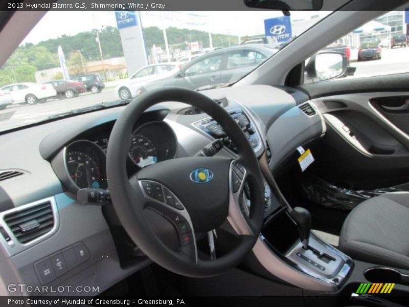 Shimmering White / Gray 2013 Hyundai Elantra GLS