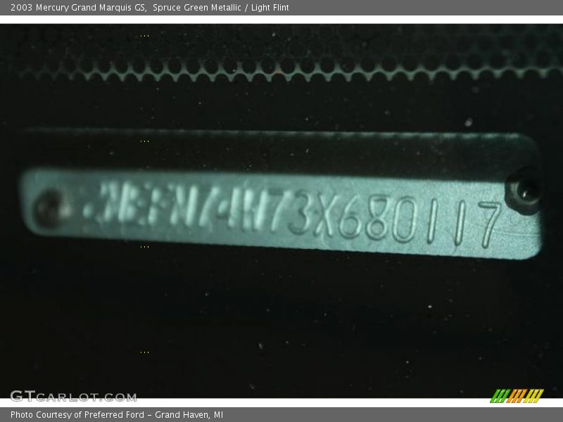 Spruce Green Metallic / Light Flint 2003 Mercury Grand Marquis GS
