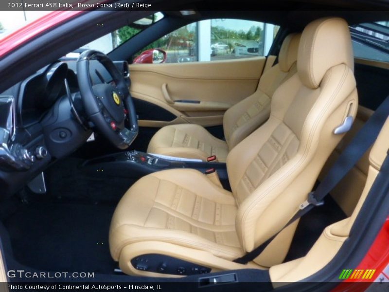 Front Seat of 2012 458 Italia