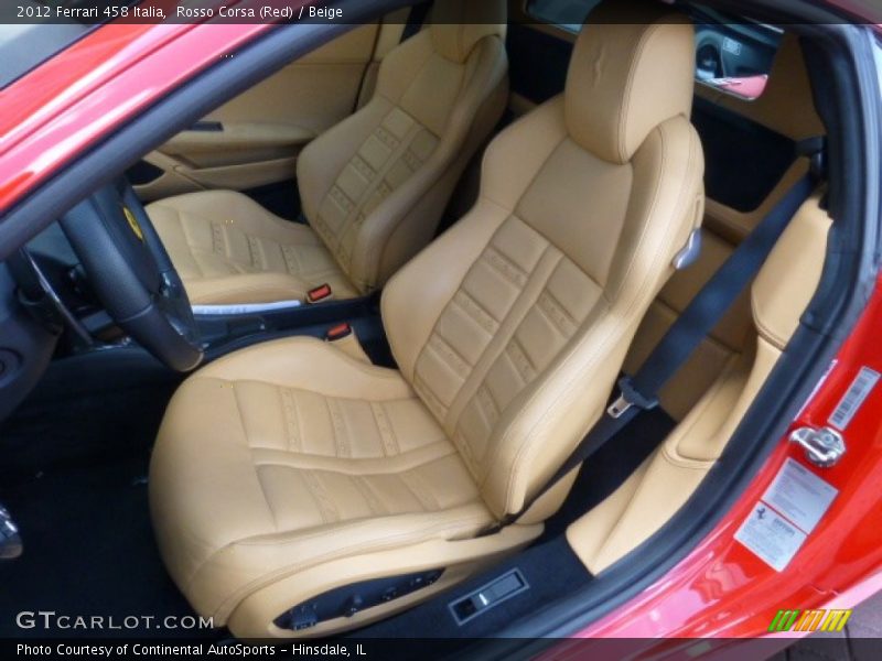 Front Seat of 2012 458 Italia