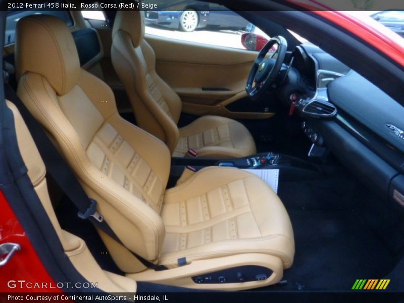 Front Seat of 2012 458 Italia