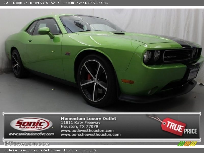 Green with Envy / Dark Slate Gray 2011 Dodge Challenger SRT8 392