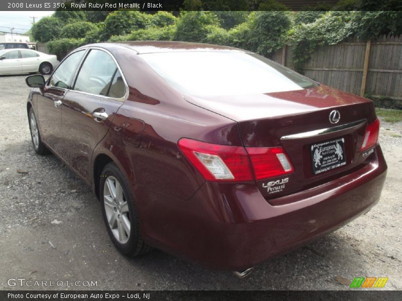 Royal Ruby Red Metallic / Black 2008 Lexus ES 350