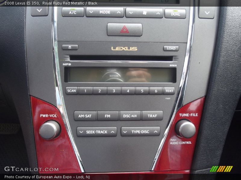 Royal Ruby Red Metallic / Black 2008 Lexus ES 350