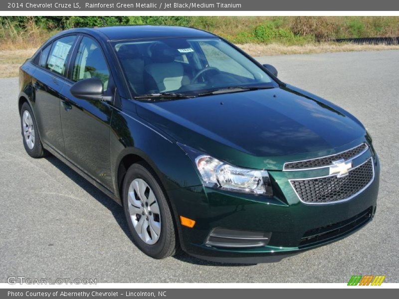 Rainforest Green Metallic / Jet Black/Medium Titanium 2014 Chevrolet Cruze LS