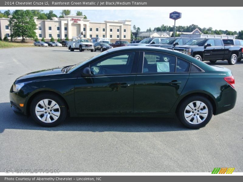 Rainforest Green Metallic / Jet Black/Medium Titanium 2014 Chevrolet Cruze LS