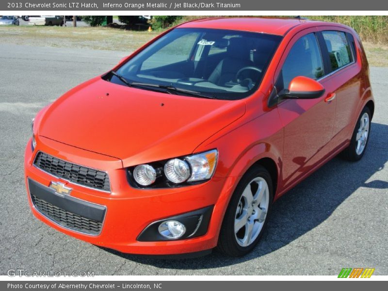 Inferno Orange Metallic / Jet Black/Dark Titanium 2013 Chevrolet Sonic LTZ Hatch