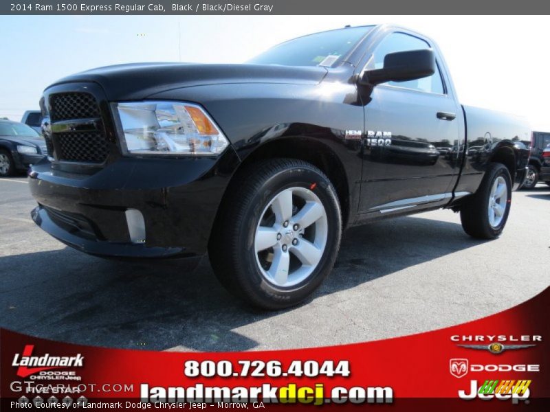 Black / Black/Diesel Gray 2014 Ram 1500 Express Regular Cab