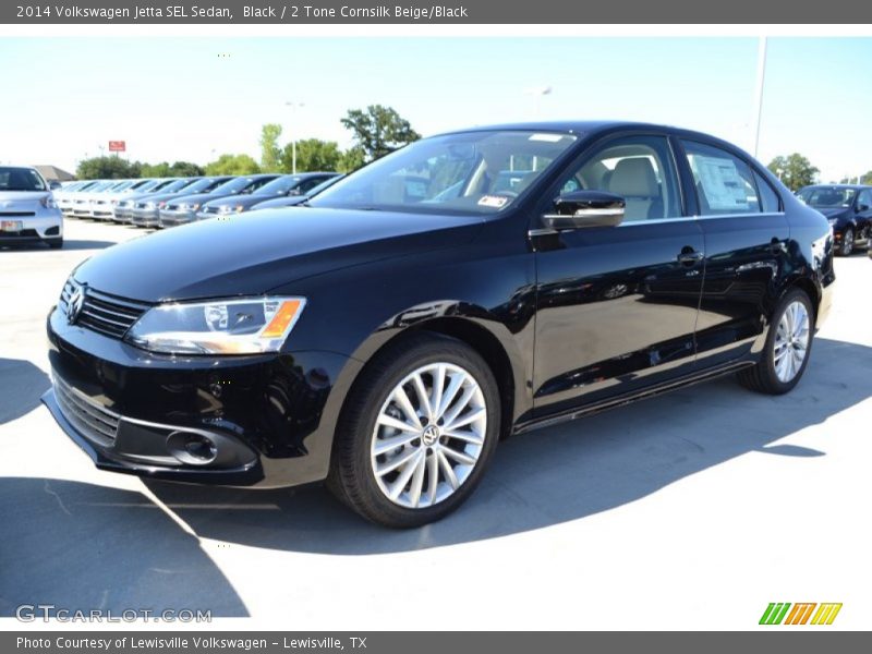 Black / 2 Tone Cornsilk Beige/Black 2014 Volkswagen Jetta SEL Sedan