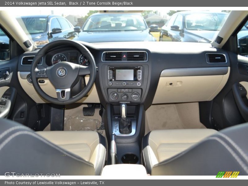 Black / 2 Tone Cornsilk Beige/Black 2014 Volkswagen Jetta SEL Sedan