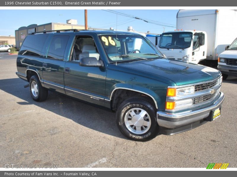 Emerald Green Metallic / Pewter 1996 Chevrolet Suburban C1500